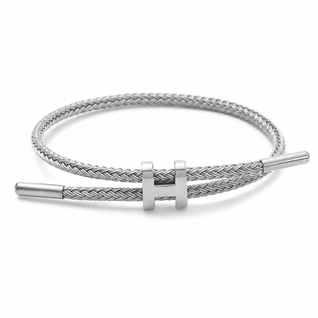 Pulseira Havaí prateada em fundo branco